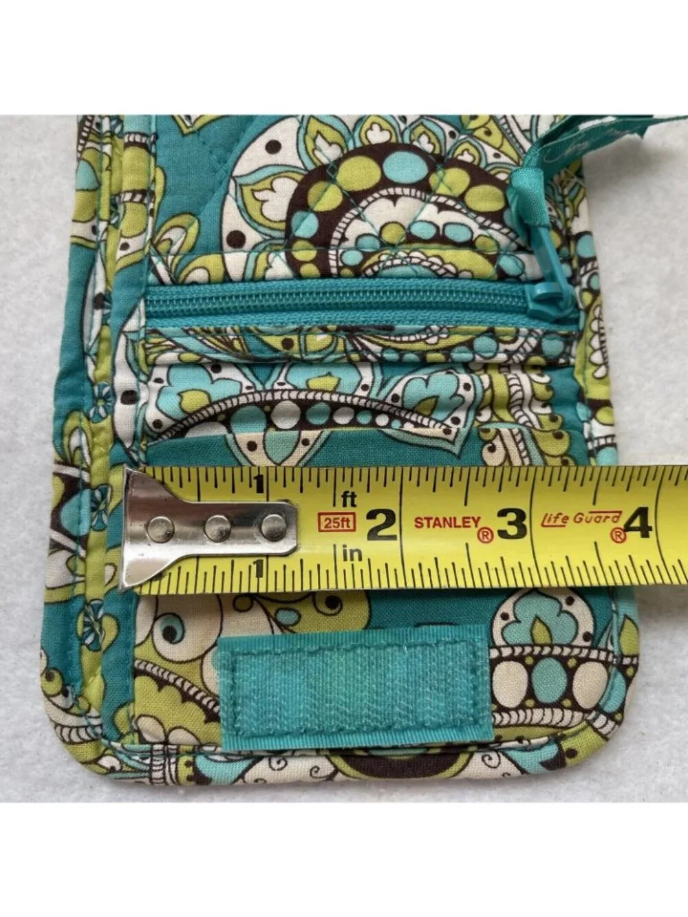 Vera Bradley Mini Trifold Wallet Peacock Turquoise Paisley Retired Pattern Y2K